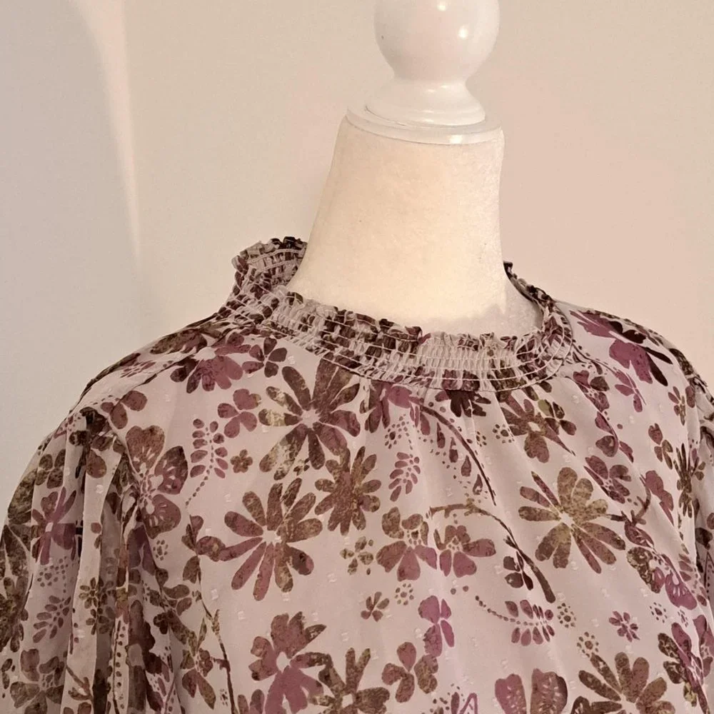 Free People Clarissa Lilac Grey Combo Top - Size XS NWT